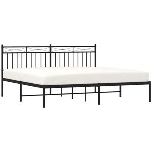 Metal Bed Frame without Mattress with Headboard Black 183x213cm Vidaxl Metal Bed Frame without Mattress with Headboard Black 183x213cm Vidaxl