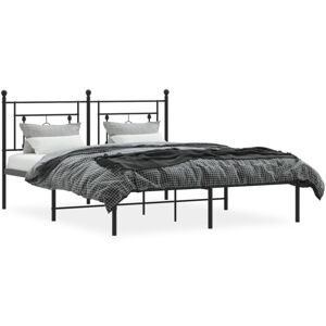 Metal Bed Frame without Mattress with Headboard Black 160x200cm Vidaxl Metal Bed Frame without Mattress with Headboard Black 160x200cm Vidaxl