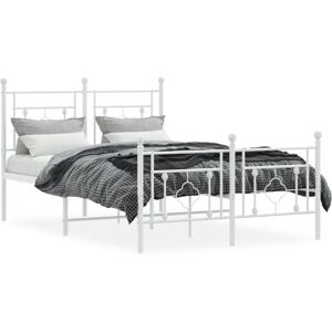 Metal Bed Frame without Mattress with Footboard White 120x190cm Vidaxl Metal Bed Frame without Mattress with Footboard White 120x190cm Vidaxl