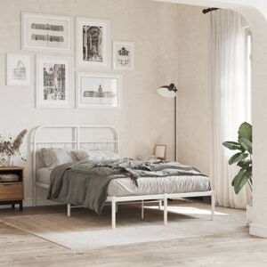 Metal Bed Frame without Mattress with Headboard White 120x190cm Vidaxl Metal Bed Frame without Mattress with Headboard White 120x190cm Vidaxl