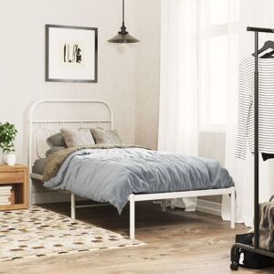 Metal Bed Frame without Mattress with Headboard White 80x200cm Vidaxl Metal Bed Frame without Mattress with Headboard White 80x200cm Vidaxl