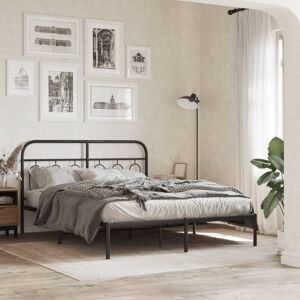 Metal Bed Frame without Mattress with Headboard Black 140x190cm Vidaxl Metal Bed Frame without Mattress with Headboard Black 140x190cm Vidaxl