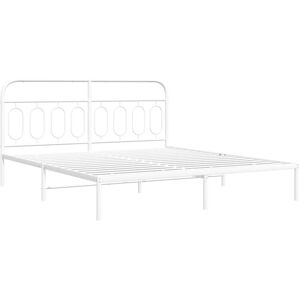 Metal Bed Frame without Mattress with Headboard White 180x200cm Vidaxl Metal Bed Frame without Mattress with Headboard White 180x200cm Vidaxl