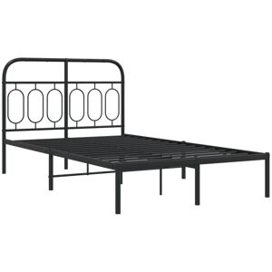 Metal Bed Frame without Mattress with Headboard Black 120x190cm Vidaxl Metal Bed Frame without Mattress with Headboard Black 120x190cm Vidaxl