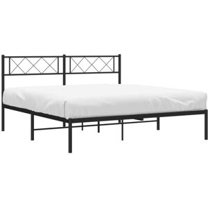 Metal Bed Frame without Mattress with Headboard Black 120x190cm Vidaxl Metal Bed Frame without Mattress with Headboard Black 120x190cm Vidaxl
