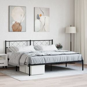 Metal Bed Frame without Mattress with Headboard Black 180x200cm Vidaxl Metal Bed Frame without Mattress with Headboard Black 180x200cm Vidaxl