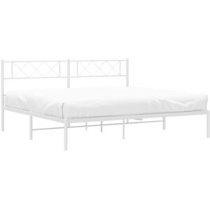 Metal Bed Frame without Mattress with Headboard White 183x213cm Vidaxl Metal Bed Frame without Mattress with Headboard White 183x213cm Vidaxl