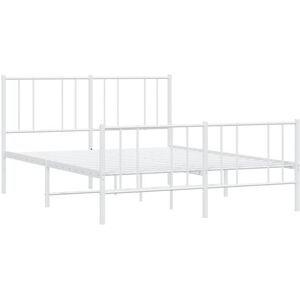 vidaXL Metal Bed Frame White 140x190 cm - Bed Frame vidaXL Metal Bed Frame White 140x190 cm - Bed Frame
