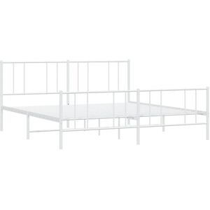 vidaXL Metal Bed Frame with Headboard & Footboard - 183x213 cm - Bed Type vidaXL Metal Bed Frame with Headboard & Footboard - 183x213 cm - Bed Type
