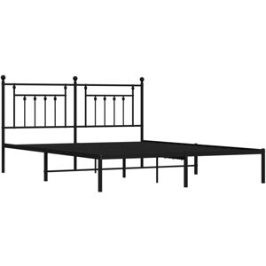 Vidaxl - Metal Bed Frame without Mattress with Headboard Black 180x200cm Vidaxl - Metal Bed Frame without Mattress with Headboard Black 180x200cm
