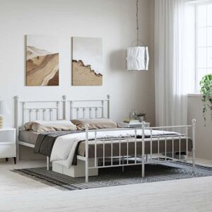 vidaXL Metal Bed Frame White 183x213 cm - Bed Type vidaXL Metal Bed Frame White 183x213 cm - Bed Type