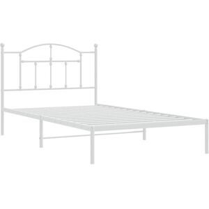 Metal Bed Frame without Mattress with Headboard White 100x200cm Vidaxl Metal Bed Frame without Mattress with Headboard White 100x200cm Vidaxl