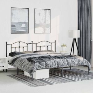 Metal Bed Frame without Mattress with Headboard Black 193x203cm Vidaxl Metal Bed Frame without Mattress with Headboard Black 193x203cm Vidaxl