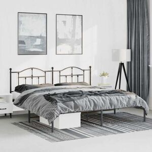 Metal Bed Frame without Mattress with Headboard Black 183x213cm Vidaxl Metal Bed Frame without Mattress with Headboard Black 183x213cm Vidaxl