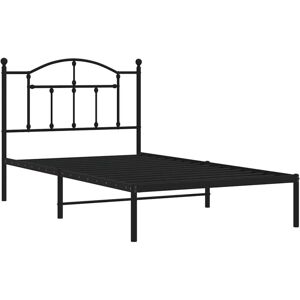Metal Bed Frame without Mattress with Headboard Black 100x190cm Vidaxl Metal Bed Frame without Mattress with Headboard Black 100x190cm Vidaxl