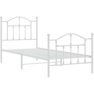 Metal Bed Frame without Mattress with Footboard White 80x200cm vidaXL Metal Bed Frame without Mattress with Footboard White 80x200cm vidaXL