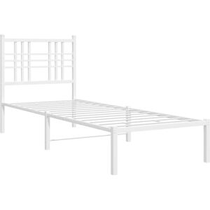 Metal Bed Frame without Mattress with Headboard White 80x200cm Vidaxl Metal Bed Frame without Mattress with Headboard White 80x200cm Vidaxl