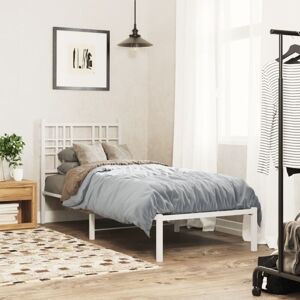 Metal Bed Frame without Mattress with Headboard White 75x190cm vidaXL Metal Bed Frame without Mattress with Headboard White 75x190cm vidaXL