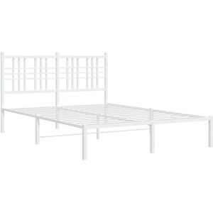 Metal Bed Frame without Mattress with Headboard White 140x200cm Vidaxl Metal Bed Frame without Mattress with Headboard White 140x200cm Vidaxl
