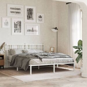 Metal Bed Frame without Mattress with Headboard White 160x200cm Vidaxl Metal Bed Frame without Mattress with Headboard White 160x200cm Vidaxl