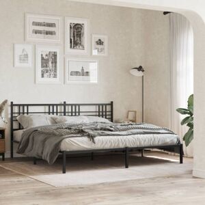 Metal Bed Frame without Mattress with Headboard Black 193x203cm Vidaxl Metal Bed Frame without Mattress with Headboard Black 193x203cm Vidaxl