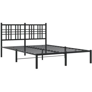 Metal Bed Frame without Mattress with Headboard Black 120x200cm Vidaxl Metal Bed Frame without Mattress with Headboard Black 120x200cm Vidaxl
