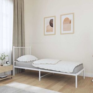 vidaXL Bed Frame White - 80x200cm - Metal Bedroom Bed Base with Headboard vidaXL Bed Frame White - 80x200cm - Metal Bedroom Bed Base with Headboard
