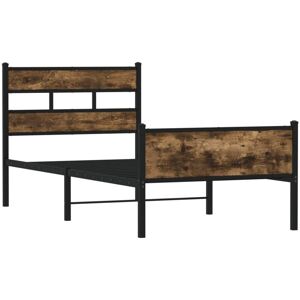 Bed Frame without Mattress Smoked Oak 80x200 cm Engineered Wood Vidaxl Bed Frame without Mattress Smoked Oak 80x200 cm Engineered Wood Vidaxl