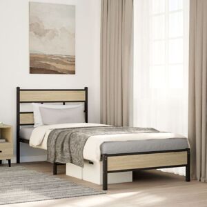Bed Frame without Mattress Sonoma Oak 75x190 cm Small Single Engineered Wood Vidaxl Bed Frame without Mattress Sonoma Oak 75x190 cm Small Single Engineered Wood Vidaxl