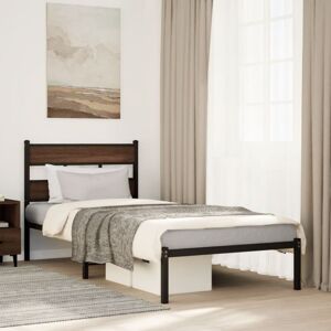 Bed Frame without Mattress with Headboard Brown Oak 90x190 cm Single Vidaxl Bed Frame without Mattress with Headboard Brown Oak 90x190 cm Single Vidaxl