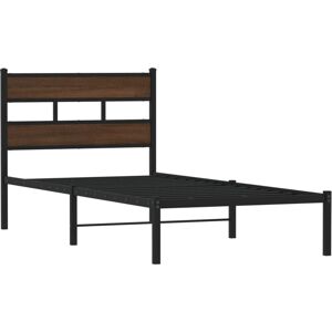 Bed Frame without Mattress with Headboard Brown Oak 80x200 cm Vidaxl Bed Frame without Mattress with Headboard Brown Oak 80x200 cm Vidaxl