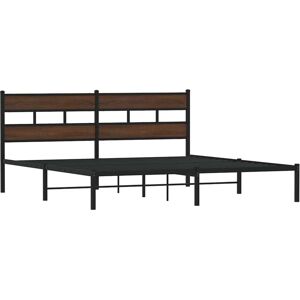 Bed Frame without Mattress with Headboard Brown Oak 180x200 cm Super King Vidaxl Bed Frame without Mattress with Headboard Brown Oak 180x200 cm Super King Vidaxl