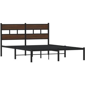 Bed Frame without Mattress with Headboard Brown Oak 140x190 cm Vidaxl Bed Frame without Mattress with Headboard Brown Oak 140x190 cm Vidaxl