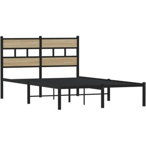 Metal Bed Frame without Mattress Sonoma Oak 120x200 cm Vidaxl Metal Bed Frame without Mattress Sonoma Oak 120x200 cm Vidaxl