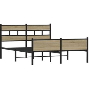 Metal Bed Frame without Mattress Sonoma Oak 160x200 cm vidaXL Metal Bed Frame without Mattress Sonoma Oak 160x200 cm vidaXL