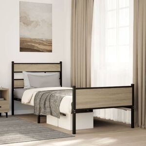 Bed Frame without Mattress Sonoma Oak 100x190 cm Engineered Wood Vidaxl Bed Frame without Mattress Sonoma Oak 100x190 cm Engineered Wood Vidaxl