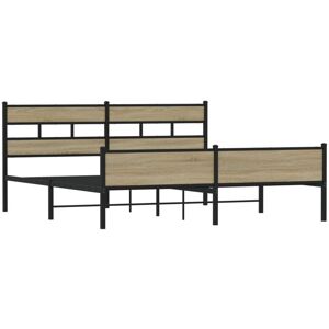 Metal Bed Frame without Mattress Sonoma Oak 193x203 cm Vidaxl Metal Bed Frame without Mattress Sonoma Oak 193x203 cm Vidaxl