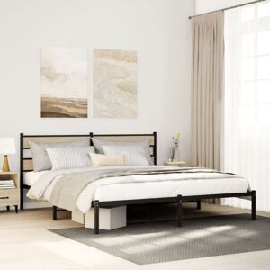 Metal Bed Frame without Mattress Sonoma Oak 183x213 cm Vidaxl Metal Bed Frame without Mattress Sonoma Oak 183x213 cm Vidaxl