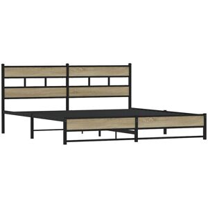 Metal Bed Frame without Mattress Sonoma Oak 180x200 cm Super King Vidaxl Metal Bed Frame without Mattress Sonoma Oak 180x200 cm Super King Vidaxl