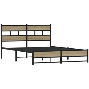 Metal Bed Frame without Mattress Sonoma Oak 140x200 cm Vidaxl Metal Bed Frame without Mattress Sonoma Oak 140x200 cm Vidaxl
