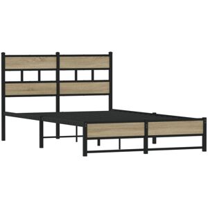 Metal Bed Frame without Mattress Sonoma Oak 120x200 cm Vidaxl Metal Bed Frame without Mattress Sonoma Oak 120x200 cm Vidaxl