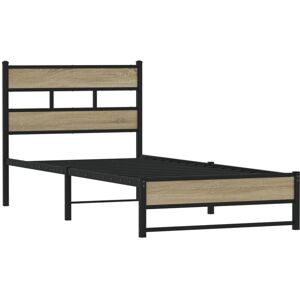 Metal Bed Frame without Mattress Sonoma Oak 80x200 cm Vidaxl Metal Bed Frame without Mattress Sonoma Oak 80x200 cm Vidaxl