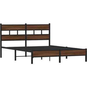 Bed Frame without Mattress Brown Oak 140x200 cm Engineered Wood Vidaxl Bed Frame without Mattress Brown Oak 140x200 cm Engineered Wood Vidaxl