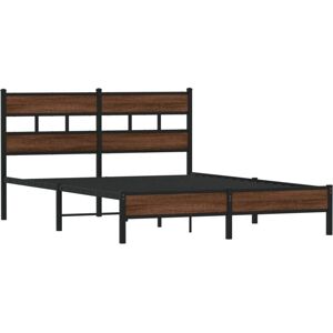 Bed Frame without Mattress Brown Oak 140x190 cm Engineered Wood Vidaxl Bed Frame without Mattress Brown Oak 140x190 cm Engineered Wood Vidaxl