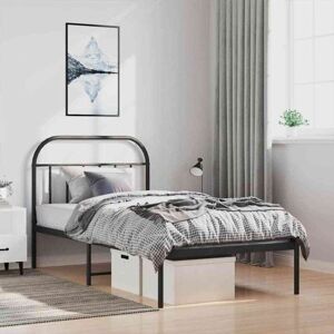 Metal Bed Frame without Mattress with Headboard Black 100x200cm Vidaxl Metal Bed Frame without Mattress with Headboard Black 100x200cm Vidaxl