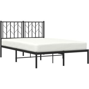 Metal Bed Frame without Mattress with Headboard Black 120x200cm Vidaxl Metal Bed Frame without Mattress with Headboard Black 120x200cm Vidaxl