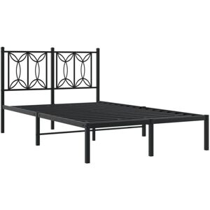 Metal Bed Frame without Mattress with Headboard Black 120x200cm Vidaxl Metal Bed Frame without Mattress with Headboard Black 120x200cm Vidaxl