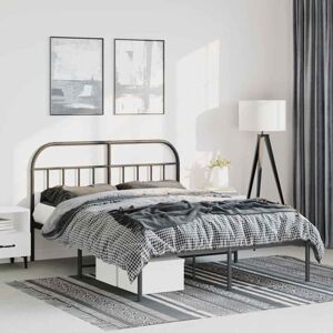 Metal Bed Frame without Mattress with Headboard Black 150x200cm Vidaxl Metal Bed Frame without Mattress with Headboard Black 150x200cm Vidaxl