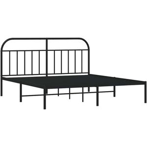 Metal Bed Frame without Mattress with Headboard Black 180x200cm Vidaxl Metal Bed Frame without Mattress with Headboard Black 180x200cm Vidaxl