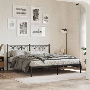 Metal Bed Frame without Mattress with Headboard Black 183x213cm Vidaxl Metal Bed Frame without Mattress with Headboard Black 183x213cm Vidaxl